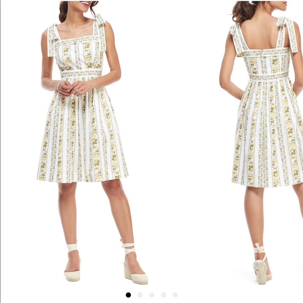 Gal Meets Glam Floral Stripe Tie Shoulder Sundress